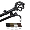 Central Design Central Design 4742-662 Giro 0.81 in. Double Curtain Rod; 66-120 in. - Black 4742-662